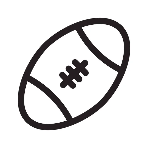 Icono Del Contorno Pelota Rugby Aislado Sobre Fondo Blanco — Archivo Imágenes Vectoriales