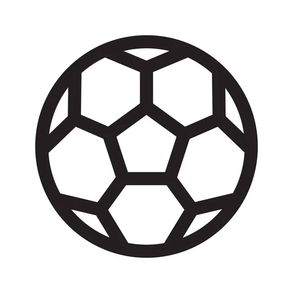 Beyaz Arkaplanda Izole Edilmiş Futbol Topu Ana Hatları Simgesi — Stok Vektör