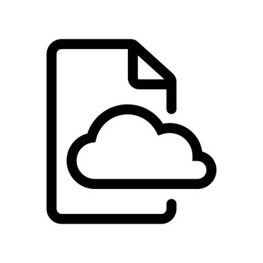 Belgeler beyaz arkaplanda izole edilmiş bulut ana hatları simgesinde saklanıyor