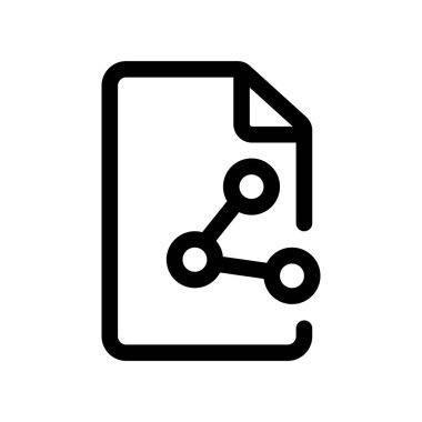 Beyaz arkaplanda izole edilmiş belge özet simgesini paylaş.