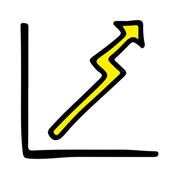 Wachstumsdiagramm Mit Einem Handgezeichneten Doodle Nach Oben Isoliert — Stockvektor