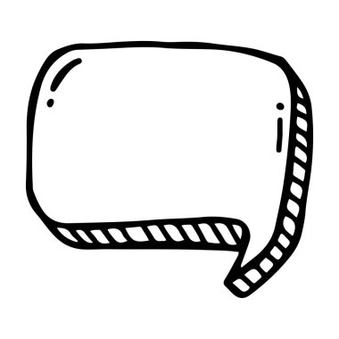 El çizimi balon dikdörtgensel karalama stili izole