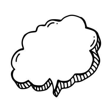 Karalama tarzında el çizimi bulut balonu izole.