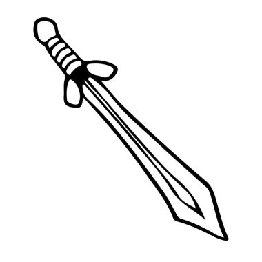 Karalama stilinde kısa gladyatör kılıcı izole edildi