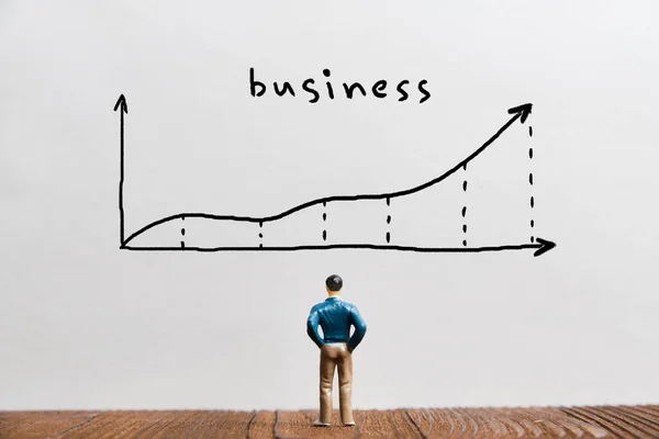 Концепция Развития Роста Бизнеса Графике Стрелками Бизнес Персоной — стоковое фото