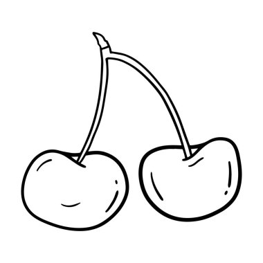 Karalama tarzında el çizimi kiraz..
