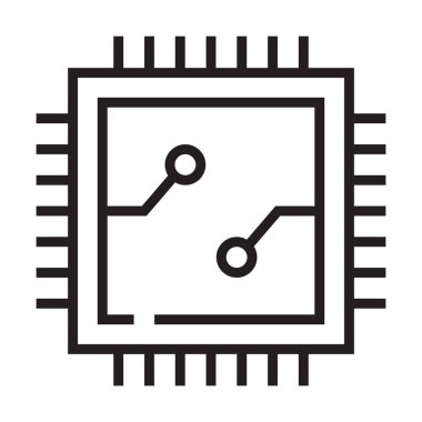 Madencilik dış hat simgesi için bilgisayar donanımı beyaz arkaplanda izole edildi