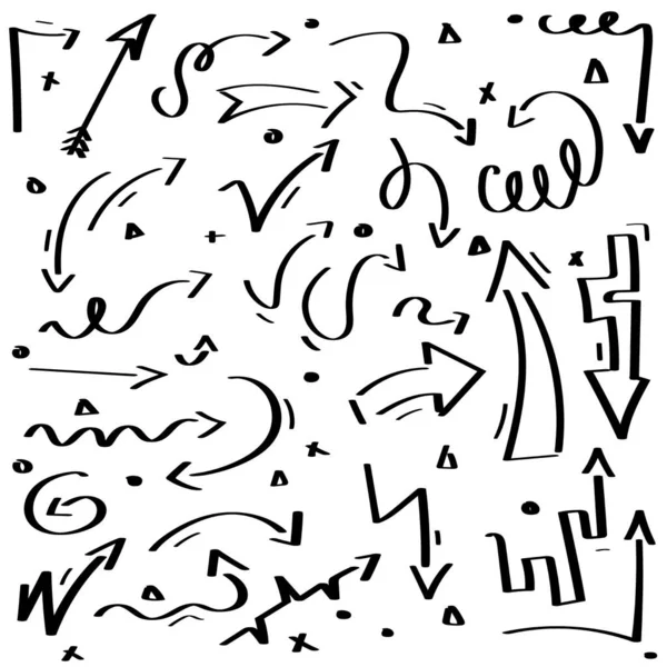矢印の形で手描きのドードル — ストックベクタ