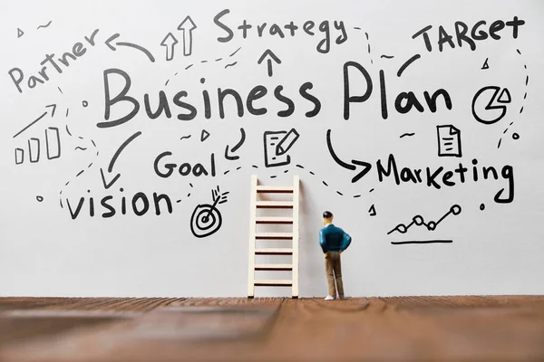 Concetto Business Plan Con Fasi Sviluppo Compiti Principali — Foto Stock