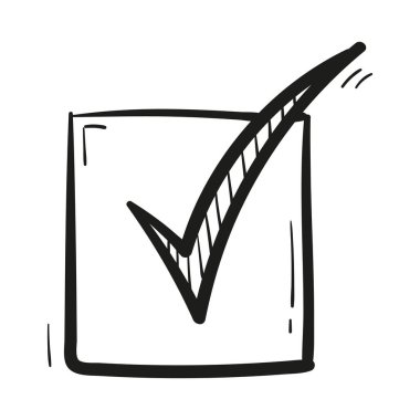 Karalama biçimi izole edilmiş elle çizilmiş işaret simgesi.