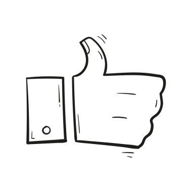 El çizimi başparmaklar karalama biçiminde izole edilmiş simge.