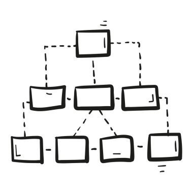 Karalama biçiminde el çizimi yönetim simgesi izole edildi.