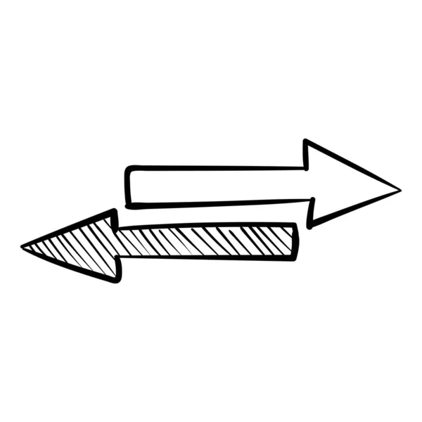 手描きの矢印アイコンの形で異なる意見を独立した — ストックベクタ