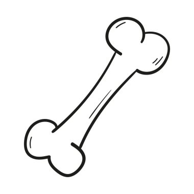 El çizimi iskelet ikonu karalama stili izole.