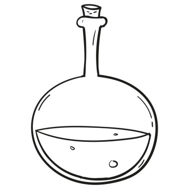 Elle çizilmiş zehirli kap simgesi karalama biçiminde izole edilmiş.