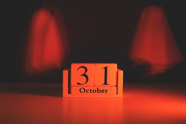 Hayaletler Ekim Takviminde Kanlı Bir Renkle Uçarlar Cadılar Bayramı — Stok fotoğraf