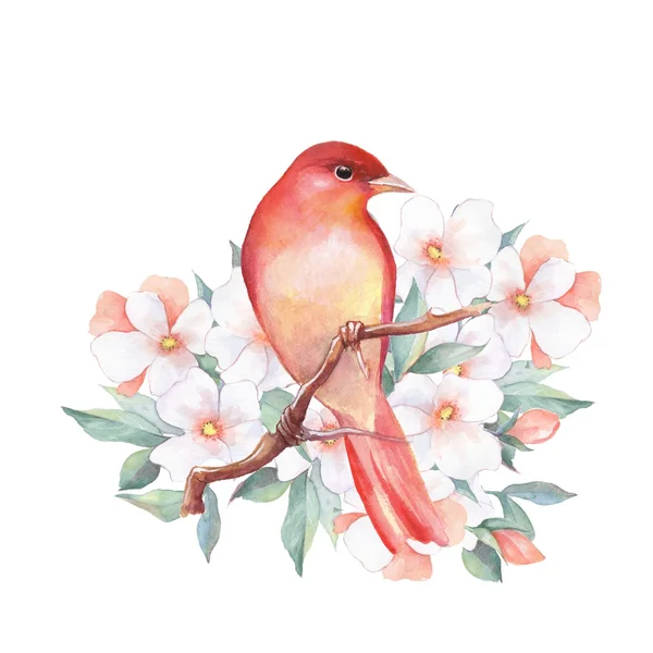 Bunu uçakta şube. Çiçekli suluboya resim