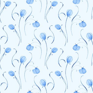 İnce saplı çiçekler. Sorunsuz çiçek desenli 3. Elle çizilmiş öğeleri ile arka plan 