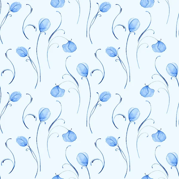 İnce saplı çiçekler. Sorunsuz çiçek desenli 3. Elle çizilmiş öğeleri ile arka plan 