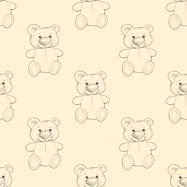 Sevimli teddy. Seamless modeli. Arka plan tasarım 1 için