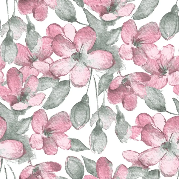 Elle çizilmiş narin çiçekler ile arka plan. Seamless modeli 21