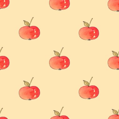 Çizgi film elma desenle. Sorunsuz arka plan 6