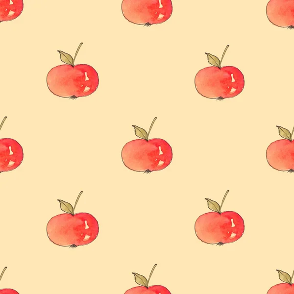 Çizgi film elma desenle. Sorunsuz arka plan 6