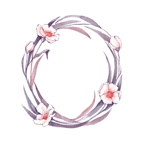 Çelenk otlar. Suluboya çerçeve çiçek. Öğe için tasarım 3