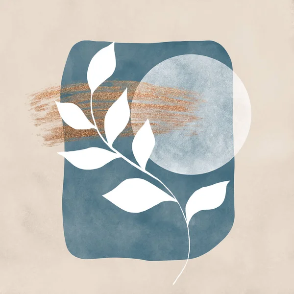 Çağdaş modern sanat. Dallı Boho illüstrasyonu