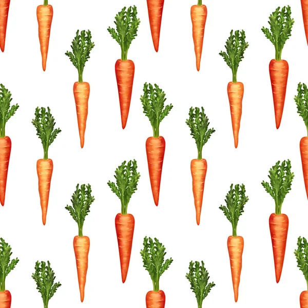 Carrot seamless pattern. Decorative background on white
