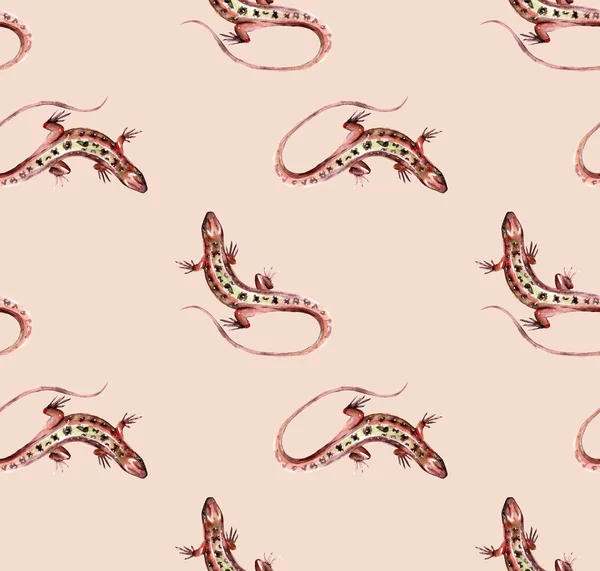 Kertenkele. Sulu Boya Dikişsiz desen. Arka plan sanat 5