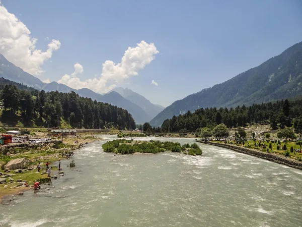 River flowing down the valley — Stock Photo, Image