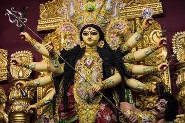 Tanrıça durga kil Idol.