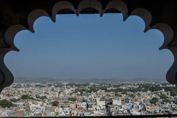 Vista aérea de la ciudad de Jaipur desde el fuerte — Foto de Stock