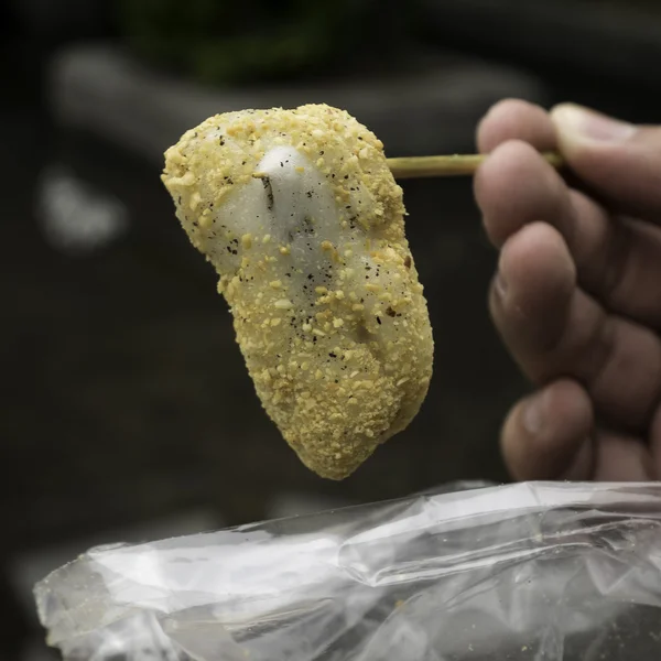 Lezzetli Tayvanlı fıstık mochi tatlı sokak gıda Market