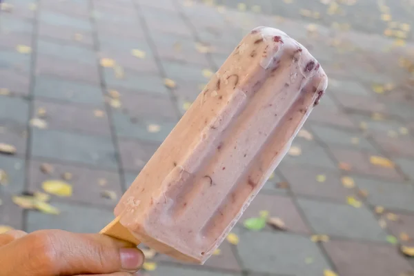 Tasty red bean ice popsicle.