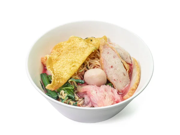 Thai Yen Pembe Şehriye Çorbası Beyaz Arka Planda Öğle Yemeği — Stok fotoğraf