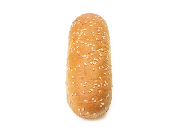 Close Van Gastronomische Hotdog Broodje Fast Food Geïsoleerd Witte Achtergrond — Stockfoto