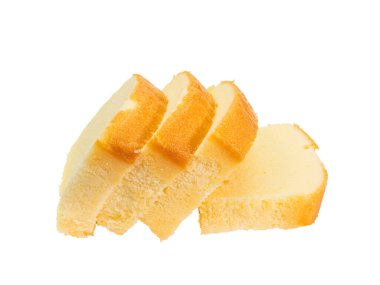 Tereyağlı pasta, beyaz arka planda izole edilmiş ev yapımı bir pastane..