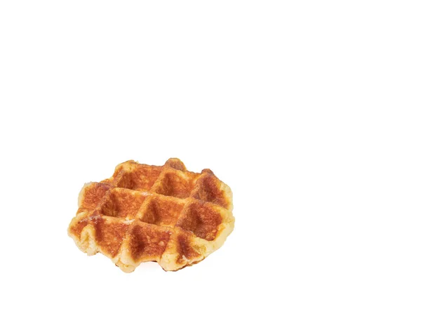 Ronde Wafel Een Close Van Traditionele Zelfgemaakte Heerlijke Krokante Wafeltaart — Stockfoto