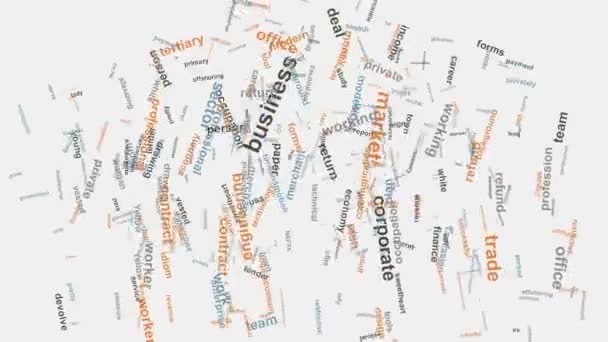 Multinationale Corporate Business Company word cloud typografie animatie — Stockvideo