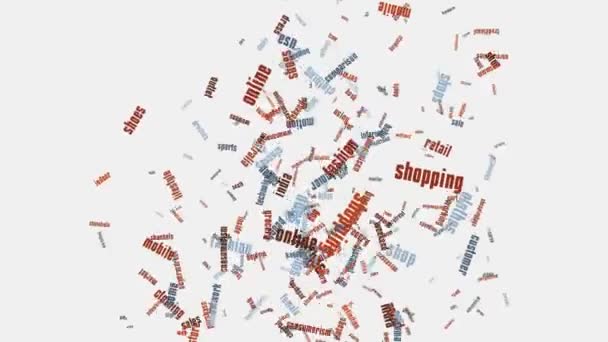 Animated background with shopping words — Stock Video