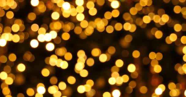 Amarelo bokeh luzes natal fundo — Vídeo de Stock