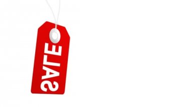 Büyük satış animasyon alışveriş satış ve promosyonlar için kırmızı etiketle