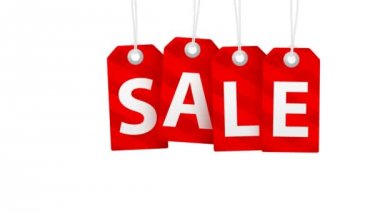 Satılık animasyon alışveriş satış ve promosyonlar için kırmızı etiketle