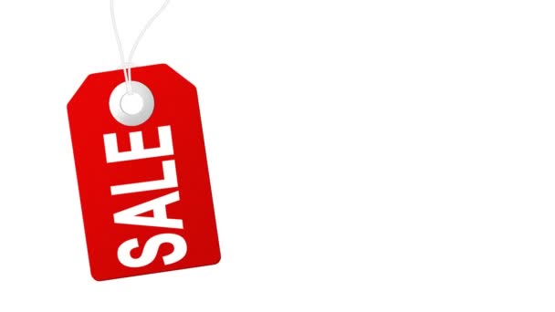 Prodej animace s červenými značkami pro nakupování prodeje a propagace — Stock video