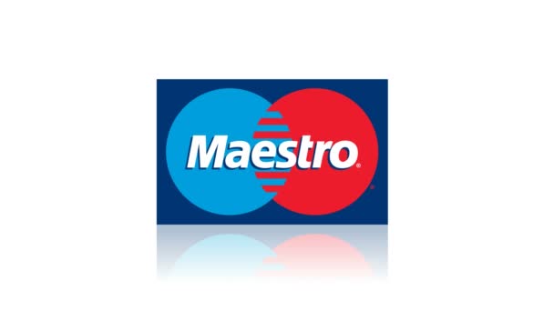 Maestro tarjeta de crédito logo — Vídeo de stock