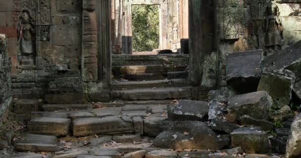 Cambodia Angkor Wat temple ancient ruin buildings Preah Khan — Stock Video