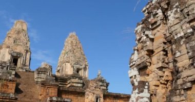 Öncesi Rup Kamboçya Angkor Wat Tapınağı eski harabe binalar kompleksi