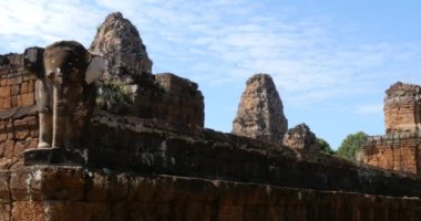 Öncesi Rup Kamboçya Angkor Wat Tapınağı eski harabe binalar kompleksi